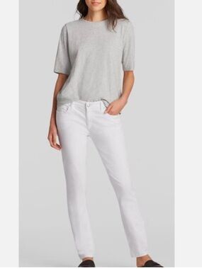 Eileen Fisher Organic Cotton Skinny Ankle Jeans White Size 4